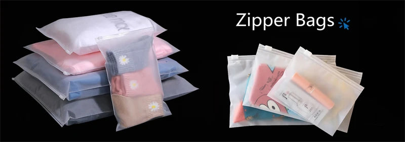 TETP 10pcs 14wire/18wires Frosted Matte Zipper Bag Home Travel Storage Clothing Underwear Packaging With Air Hole Organizer