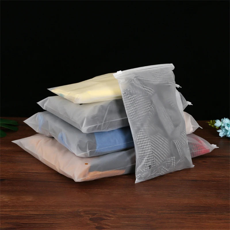 TETP 10pcs 14wire/18wires Frosted Matte Zipper Bag Home Travel Storage Clothing Underwear Packaging With Air Hole Organizer
