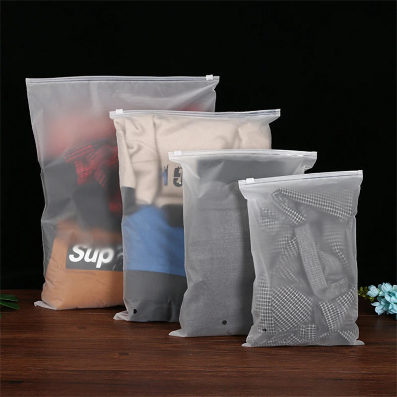 TETP 10pcs 14wire/18wires Frosted Matte Zipper Bag Home Travel Storage Clothing Underwear Packaging With Air Hole Organizer