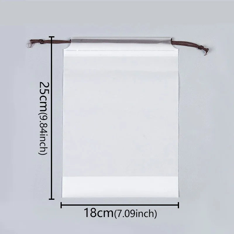 5/10/20pcs Transparent Frosted Drawstring Portable Travel Makeup Pocket Shoes Clothes Dustproof Waterproof Grocery Storage Bag