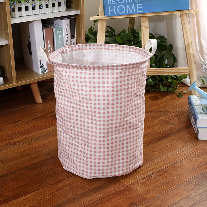Foldable Storage Basket Round Bucket Dirty Clothes Basket Laundry Children's Toys Storage Basket