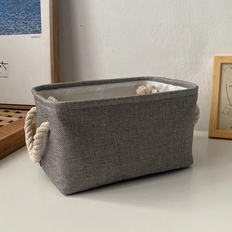 Clothes Storage Basket Home Supplies Sundries Sorting Basket Folding Linen Organizer Box  Desktop Organizer
