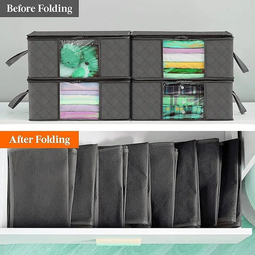 1/3/6pcs Foldable Clothes Storage Bag Large Capacity Blanket Storage Bag Storage Containers for Home Organizing Bedroom Clothing