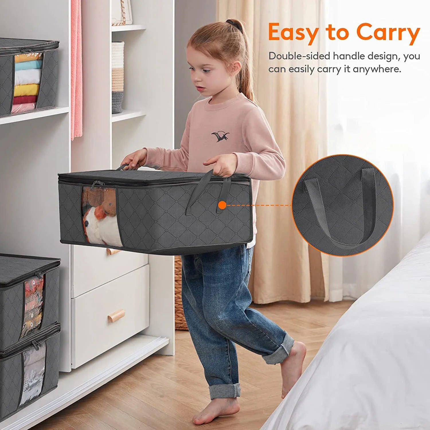 1/3/6pcs Foldable Clothes Storage Bag Large Capacity Blanket Storage Bag Storage Containers for Home Organizing Bedroom Clothing