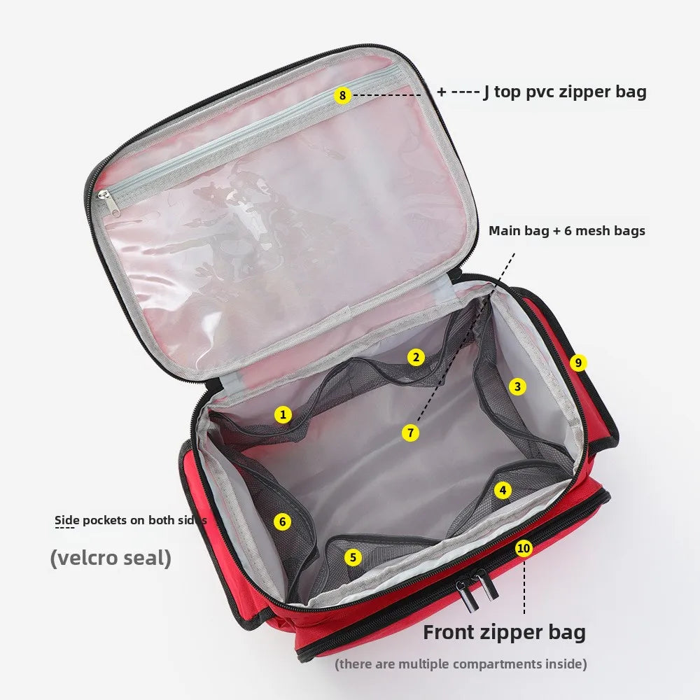 High-Capacity Portable First Aid Kit, Travel Medicine And Medication Storage Bag Oxford Cloth Organizer Box Emergency Survival