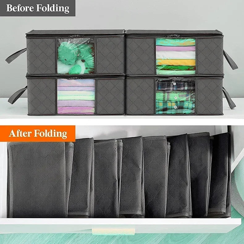 Storage Bag Foldable Large Capacity Clothes  Blanket Storage Bags Storage Containers for Organizing Bedroom Closet Clothing