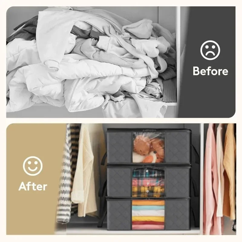 Wardrobe Closet Clothes Organizers Clothing Storage Boxes Bag Storages Blanket Storage Foldable Storages Bin Bedding Storage
