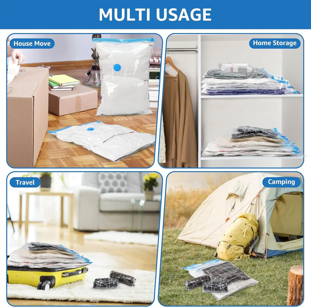 Vacuum Storage Bags With Valve Folding Compressed Space Saving Clothes Storage Big Size For Towel Cloth Blanket