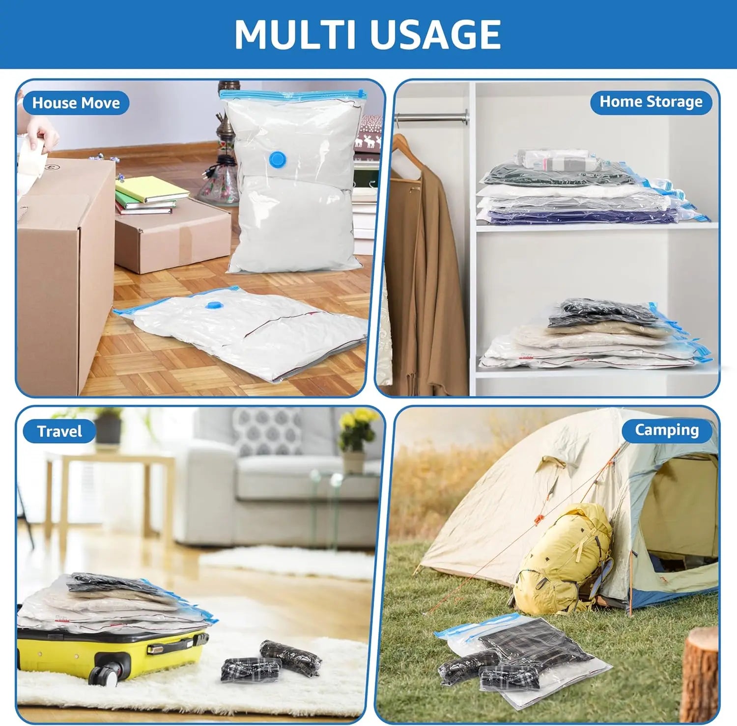 Vacuum Storage Bags With Valve Folding Compressed Space Saving Clothes Storage Big Size For Towel Cloth Blanket