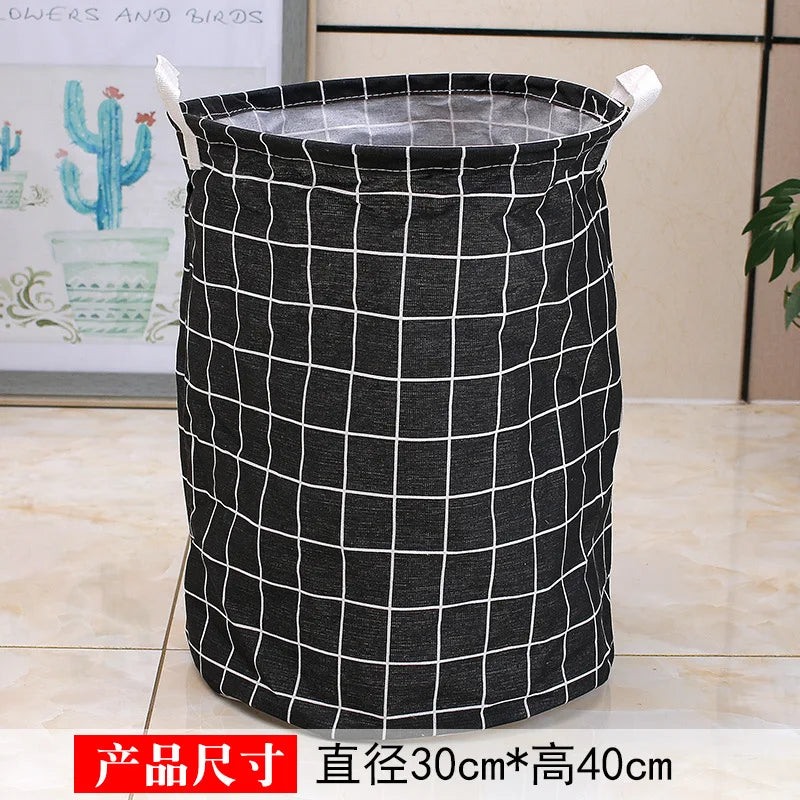 Foldable Storage Basket Round Bucket Dirty Clothes Basket Laundry Children's Toys Storage Basket