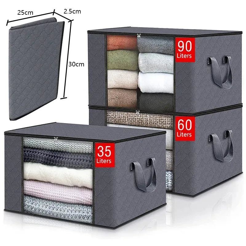 1/3/6pcs Foldable Clothes Storage Bag Large Capacity Blanket Storage Bag Storage Containers for Home Organizing Bedroom Clothing