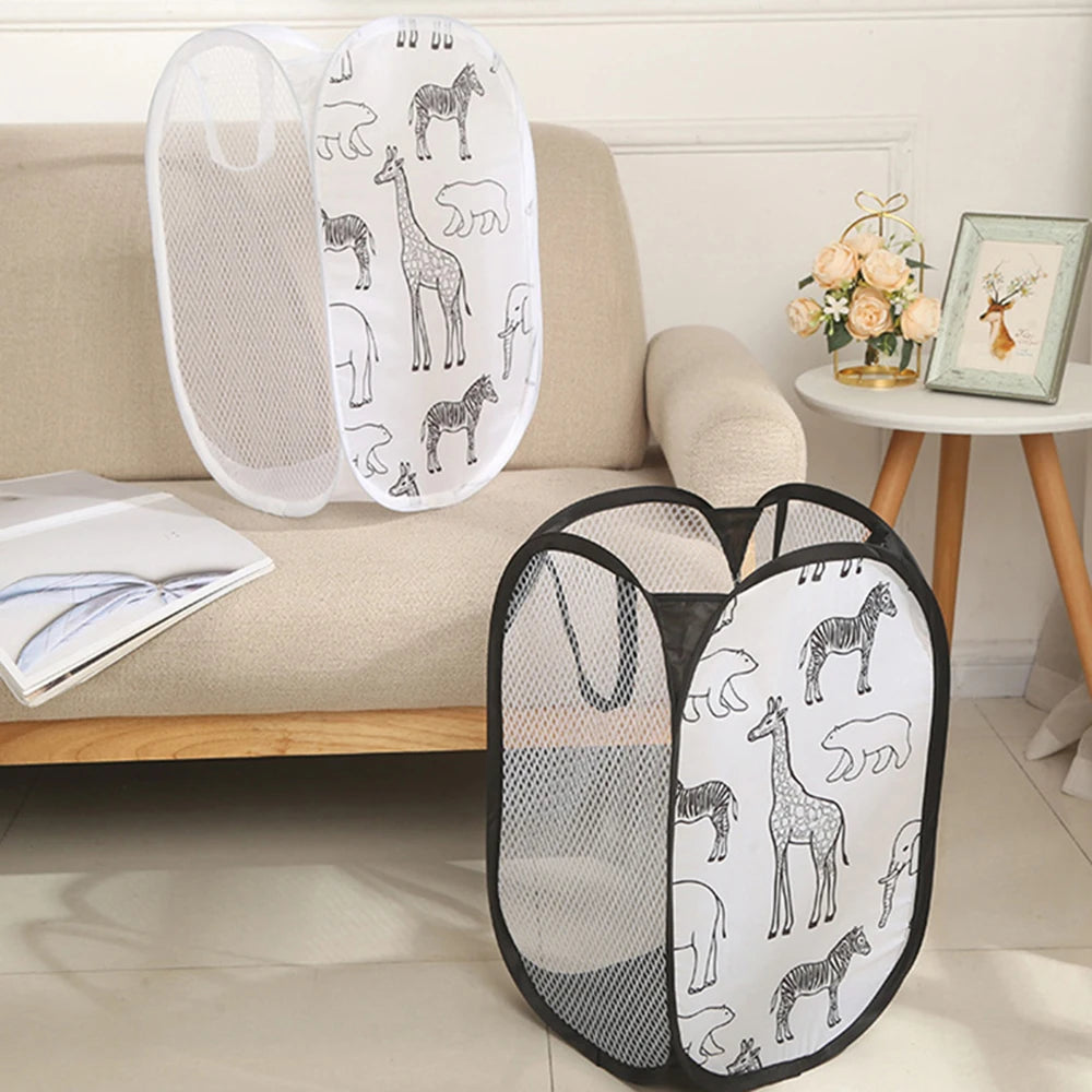 Cartoon Giraffe Laundry Basket Home Dirty Clothes Basket Miscellaneous Sorting and Storage Basket Bathroom Organizer Storage