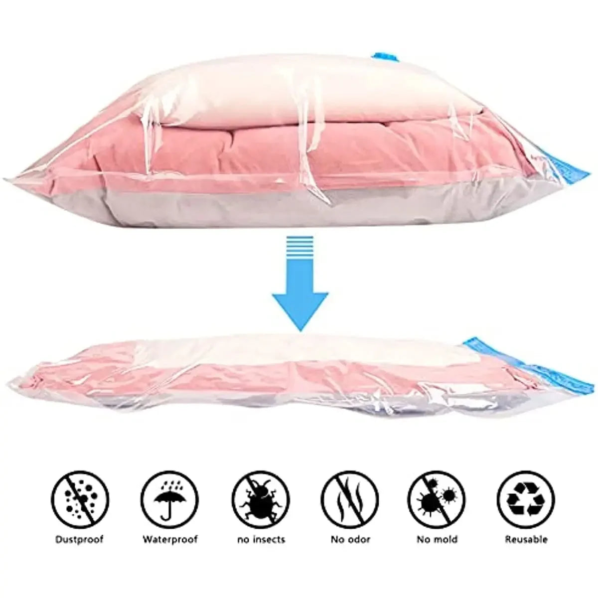 Vacuum Storage Bags Vacuum Seal Bag Space Saving Bags for Comforters Clothes Pillow Bedding Blanket Storage