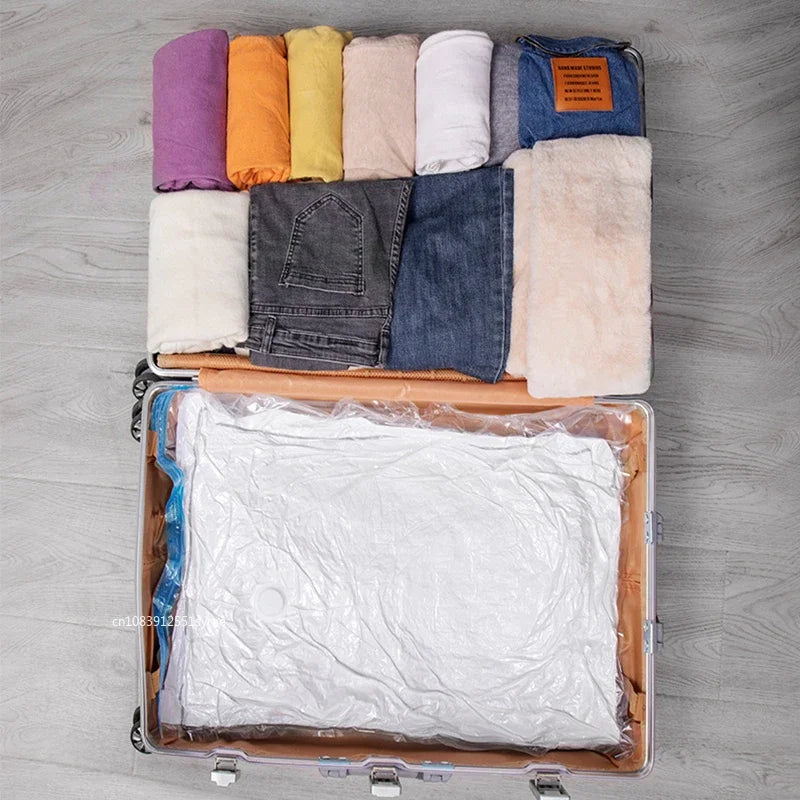 3/5PCS Vacuum Storage Bags For Clothes,Bedding,Space Saving Bags Storage Vacuum Seal Packet,Folding Compressed Organizer Bag
