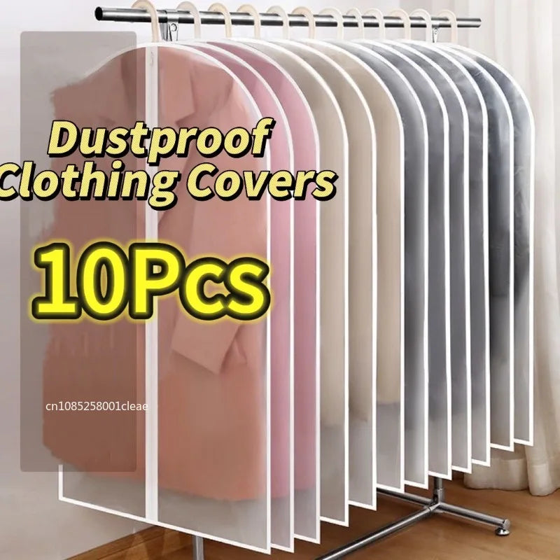 Garment Bag Clothing Dust Cover for Closet Storage Plastic Designer Garment Covers Household Coat Suit Cover Hanging Clothes Bag