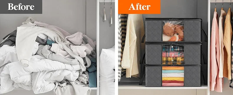 Storage Bag Foldable Large Capacity Clothes  Blanket Storage Bags Storage Containers for Organizing Bedroom Closet Clothing