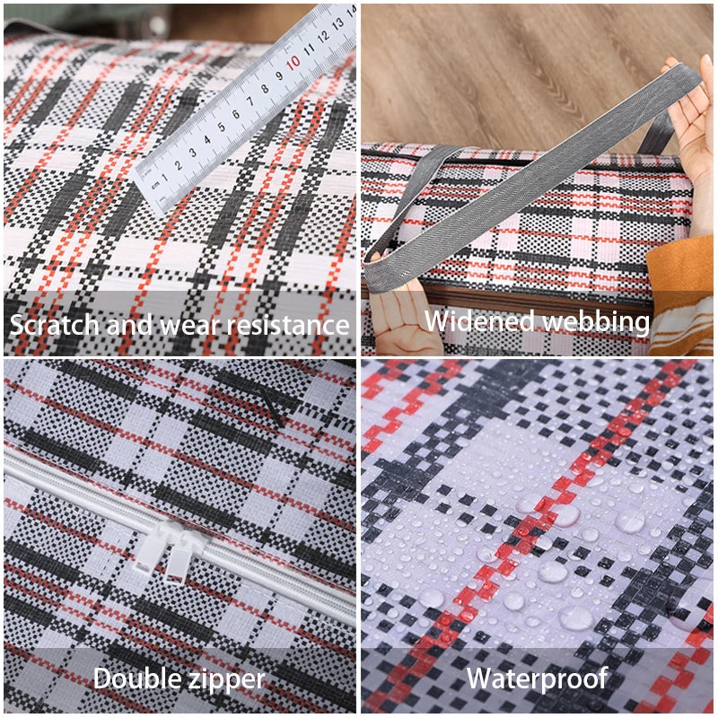 Extra large hand-held folding travel bag thickening large capacity waterproof luggage storage bag, moving packing  woven bag