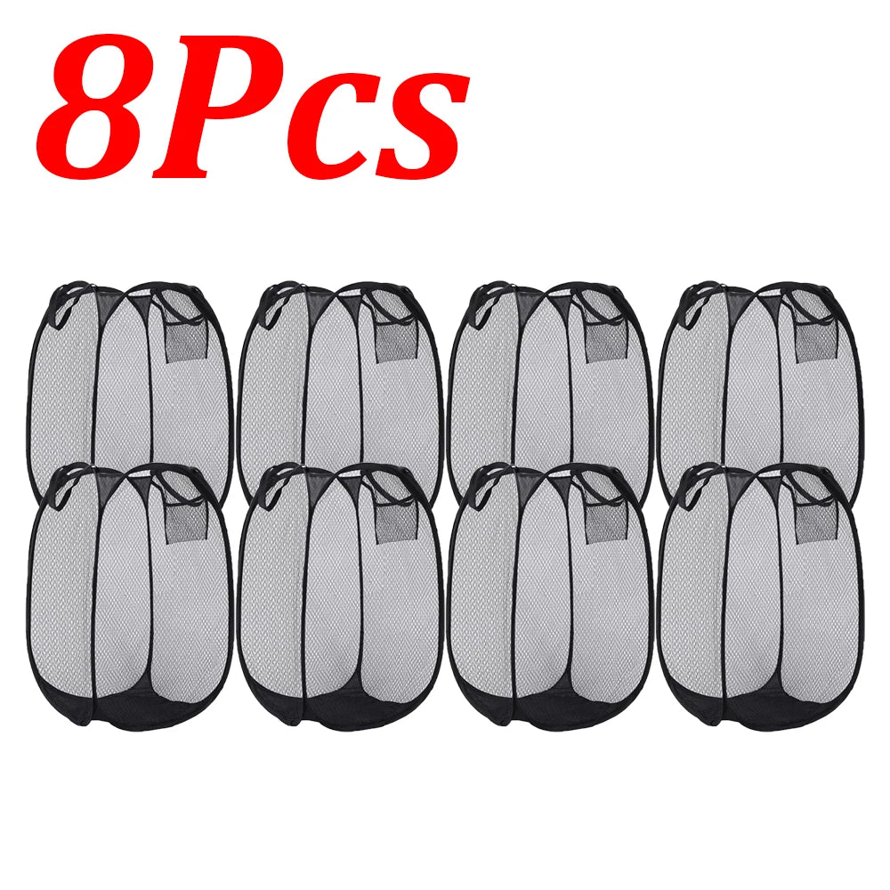 1-10Pcs Folding Laundry Basket Pop Up Hamper Portable Foldable Clothes Baskets Storage Pouch for Dorm, Bathroom & Travel Storage