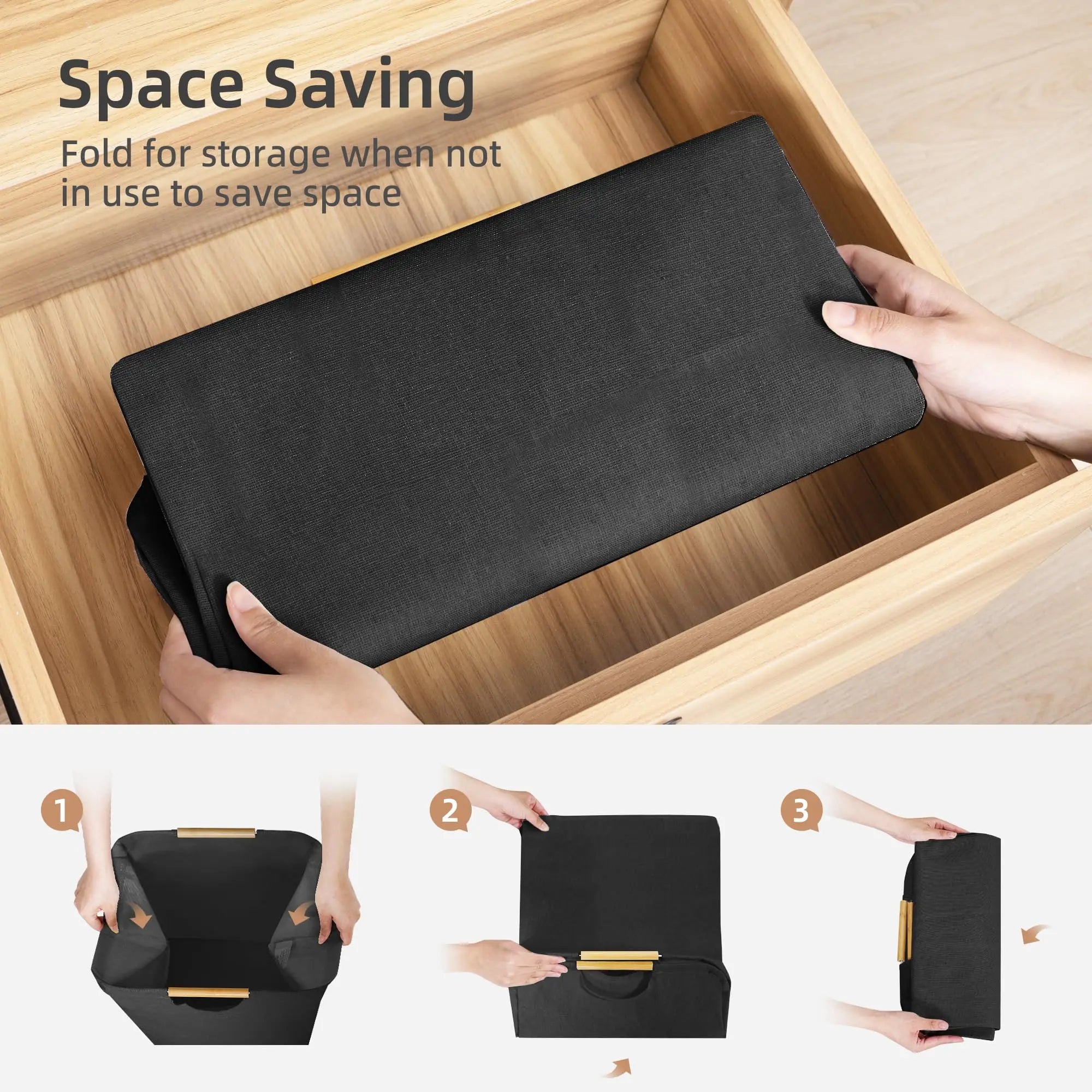 Collapsible Large Waterproof Laundry Dirty Clothes Basket with Dual Handles Versatile Storage Solution for Bedroom Bathroom