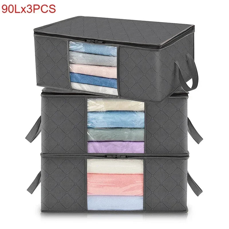 Storage Bag Foldable Large Capacity Clothes  Blanket Storage Bags Storage Containers for Organizing Bedroom Closet Clothing