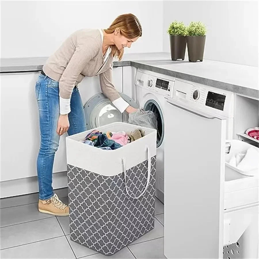 75L New Waterproof Fabric Laundry Basket Simple Clothes Sundries Storage Box Foldable Bag Large Capacity Laundry Basket