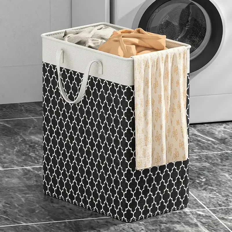 75L New Waterproof Fabric Laundry Basket Simple Clothes Sundries Storage Box Foldable Bag Large Capacity Laundry Basket