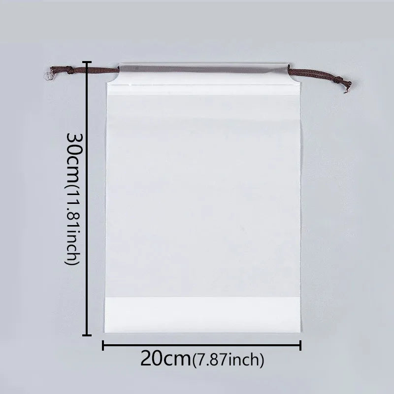 5/10/20pcs Transparent Frosted Drawstring Portable Travel Makeup Pocket Shoes Clothes Dustproof Waterproof Grocery Storage Bag