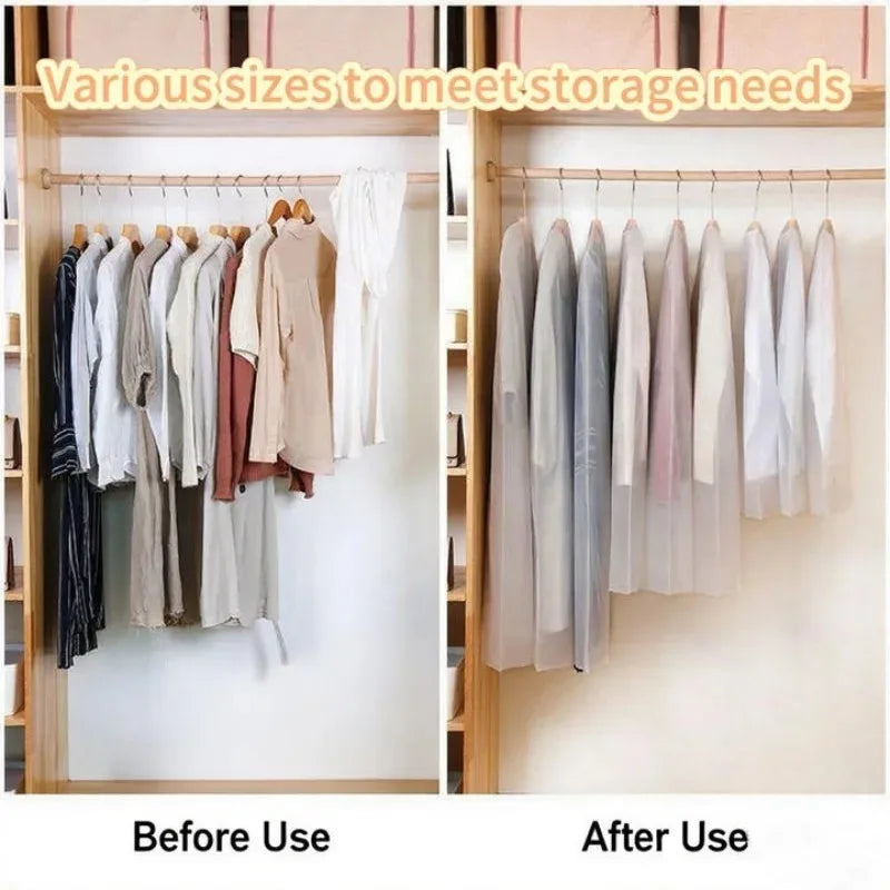 Washable Clothes Hanging Dust Cover Wedding Dress Cover Suit Coat Storage Bag Wardrobe Hanging Clothing Organizers