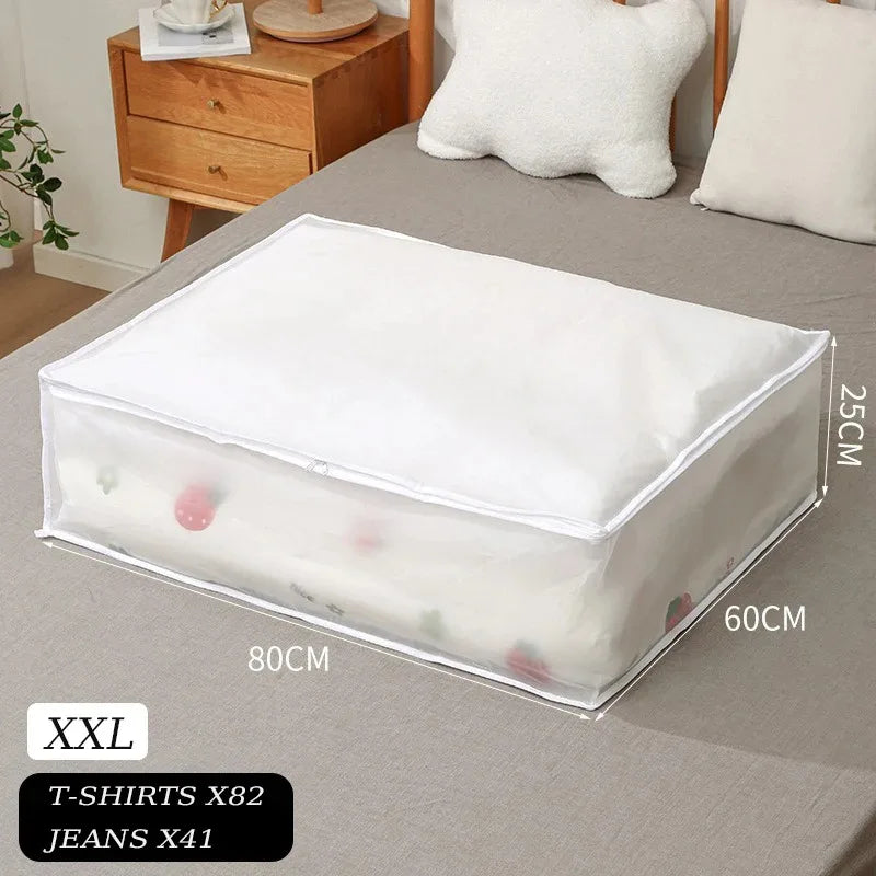 1-2Pcs Underbed Storage Bag Foldable Quilt Bag Wardrobe Clothes Storage Waterproof Dustproof Organizer Large Capacity StorageBag