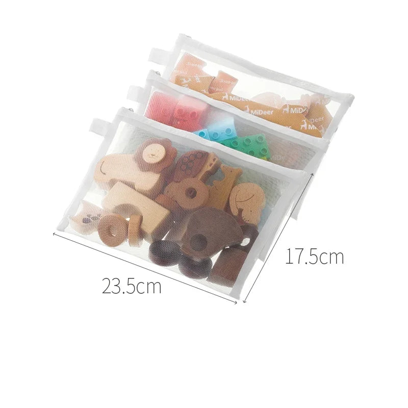 Toy storage bag building block puzzle sub-package bag children small particle zipper transparent finishing storage box