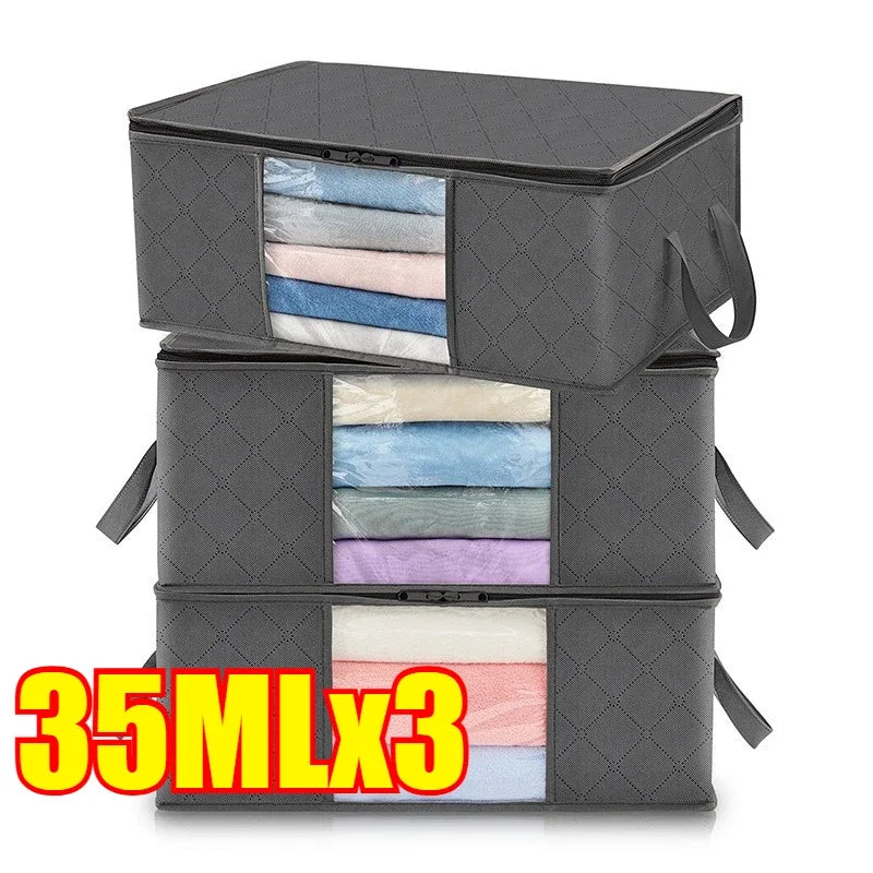 Wardrobe Closet Clothes Organizers Clothing Storage Boxes Bag Storages Blanket Storage Foldable Storages Bin Bedding Storage