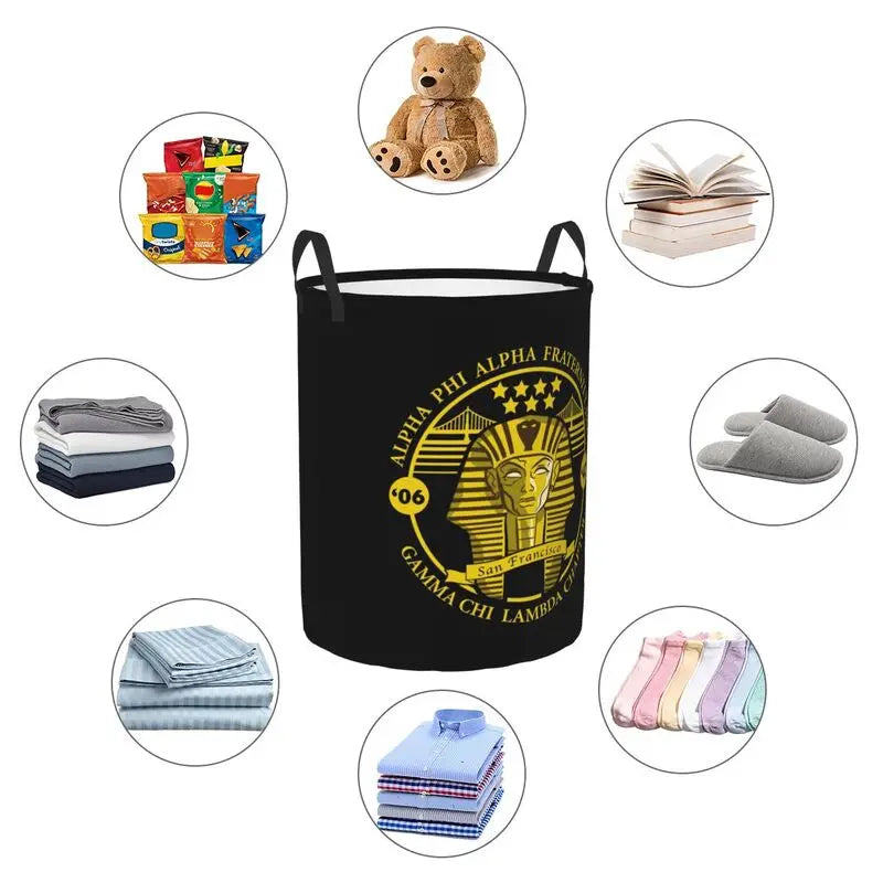 Alpha Phi Alpha Laundry Basket Clothes Hamper Collapsible Dirty Clothes Toys Storage Baskets Home Bathroom Bedroom Organizer