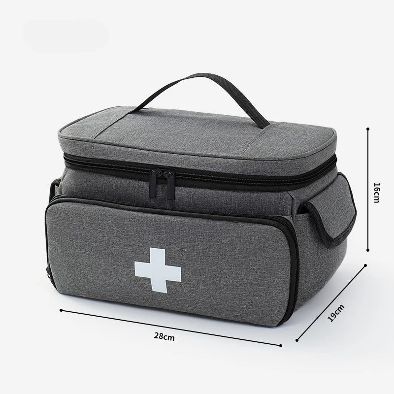 High-Capacity Portable First Aid Kit, Travel Medicine And Medication Storage Bag Oxford Cloth Organizer Box Emergency Survival