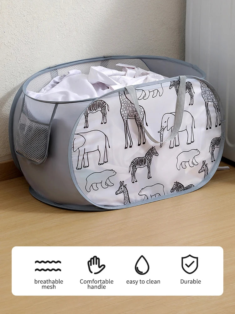 Cartoon Giraffe Laundry Basket Home Dirty Clothes Basket Miscellaneous Sorting and Storage Basket Bathroom Organizer Storage