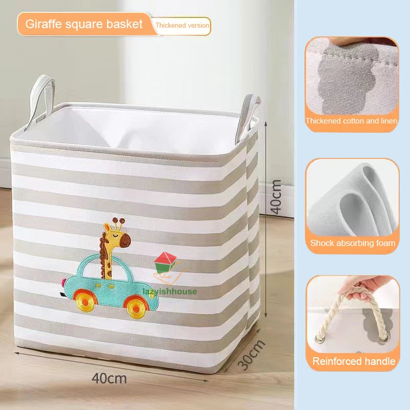 Folding Storage Basket Linen Storage Fabric Wardrobe Office Bedroom Closet Toys Laundry Basket With Handle Storage Organizer new