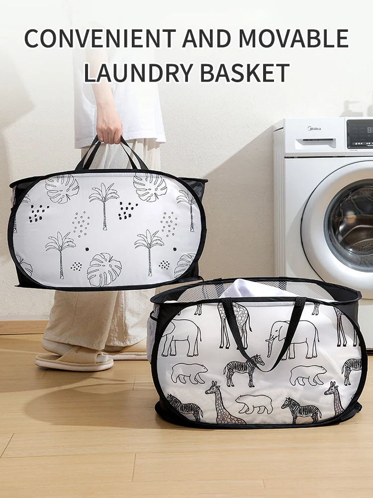 Cartoon Giraffe Laundry Basket Home Dirty Clothes Basket Miscellaneous Sorting and Storage Basket Bathroom Organizer Storage