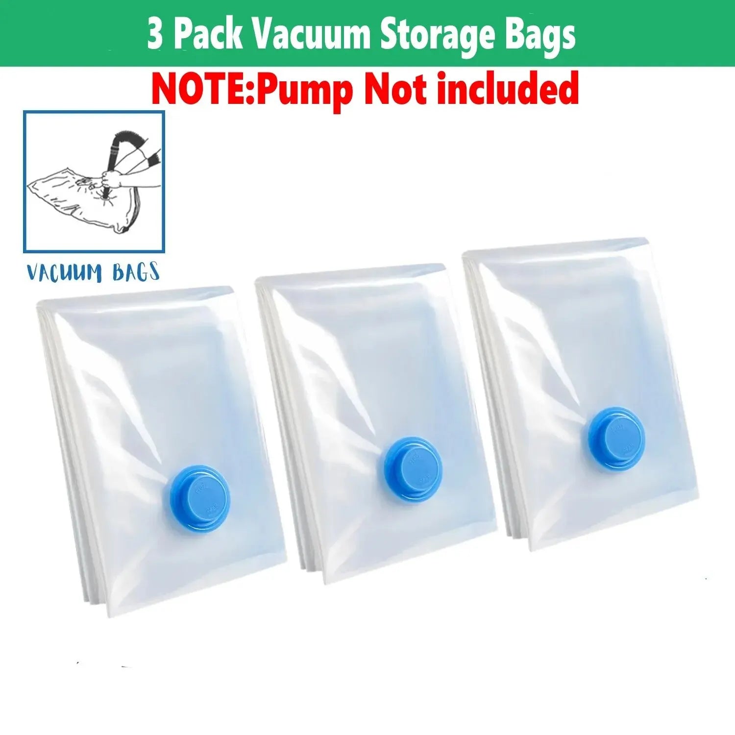 Vacuum Storage Bags With Valve Folding Compressed Space Saving Clothes Storage Big Size For Towel Cloth Blanket