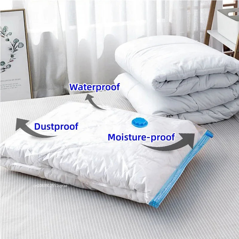 3/5PCS Vacuum Storage Bags For Clothes,Bedding,Space Saving Bags Storage Vacuum Seal Packet,Folding Compressed Organizer Bag