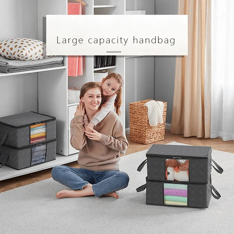 1/3/6pcs Foldable Clothes Storage Bag Large Capacity Blanket Storage Bag Storage Containers for Home Organizing Bedroom Clothing
