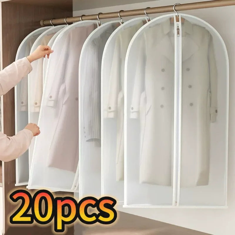 Washable Clothes Hanging Dust Cover Wedding Dress Cover Suit Coat Storage Bag Wardrobe Hanging Clothing Organizers