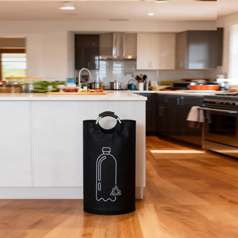 Large-capacity Beverage Bottle Storage Basket Waste Water Bottles Collection Bag Folding Recycling Bucket Dirty Laundry Baskets