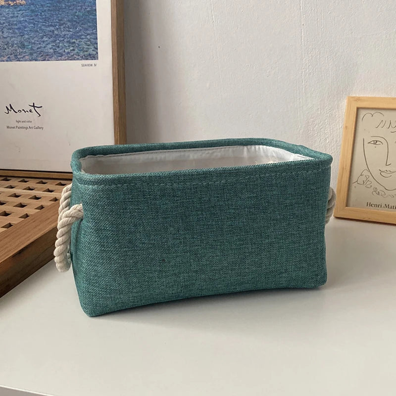 Clothes Storage Basket Home Supplies Sundries Sorting Basket Folding Linen Organizer Box  Desktop Organizer