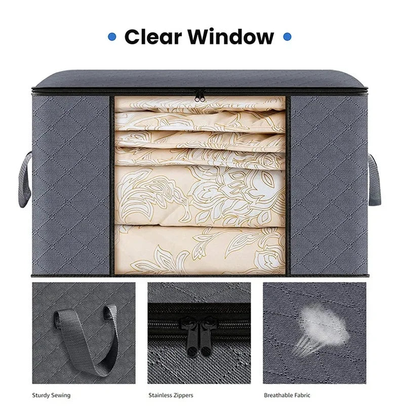 1/3/6pcs Foldable Clothes Storage Bag Large Capacity Blanket Storage Bag Storage Containers for Home Organizing Bedroom Clothing