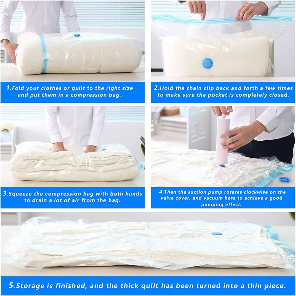 Vacuum Storage Bags Vacuum Seal Bag Space Saving Bags for Comforters Clothes Pillow Bedding Blanket Storage