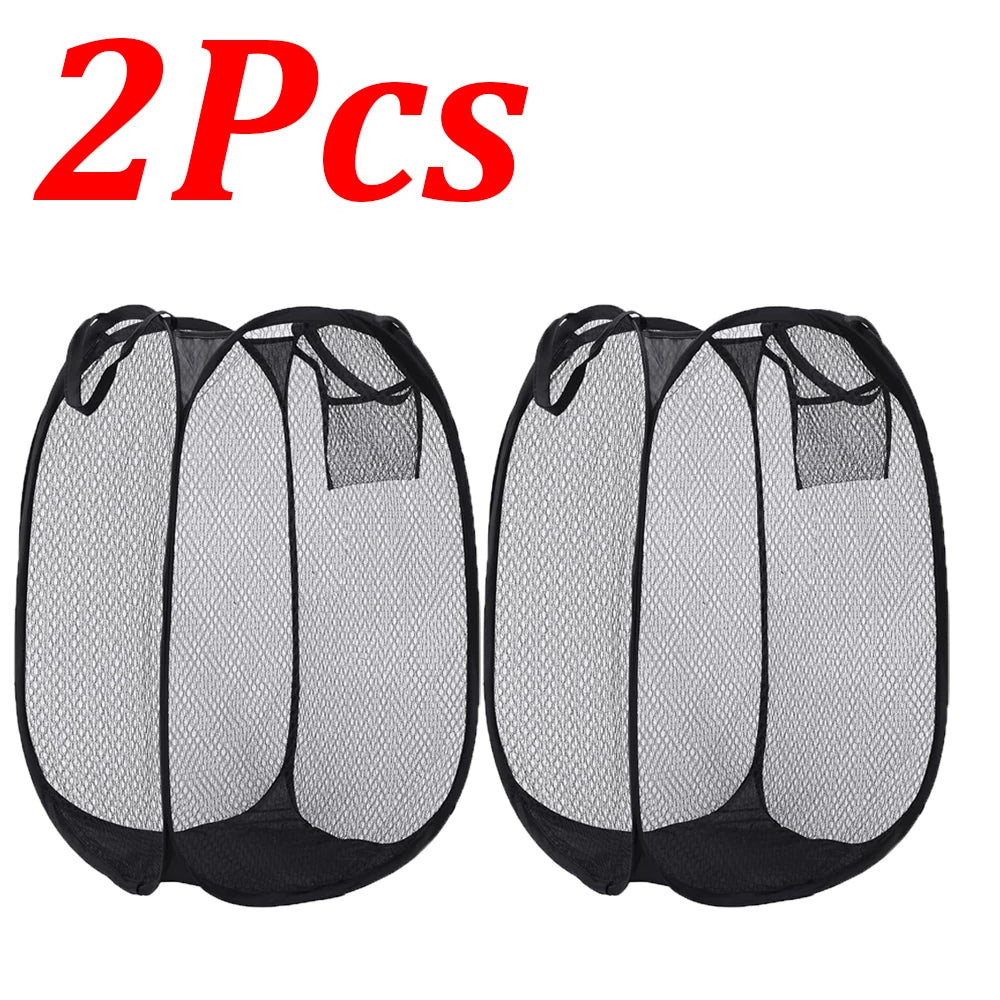1-10Pcs Folding Laundry Basket Pop Up Hamper Portable Foldable Clothes Baskets Storage Pouch for Dorm, Bathroom & Travel Storage