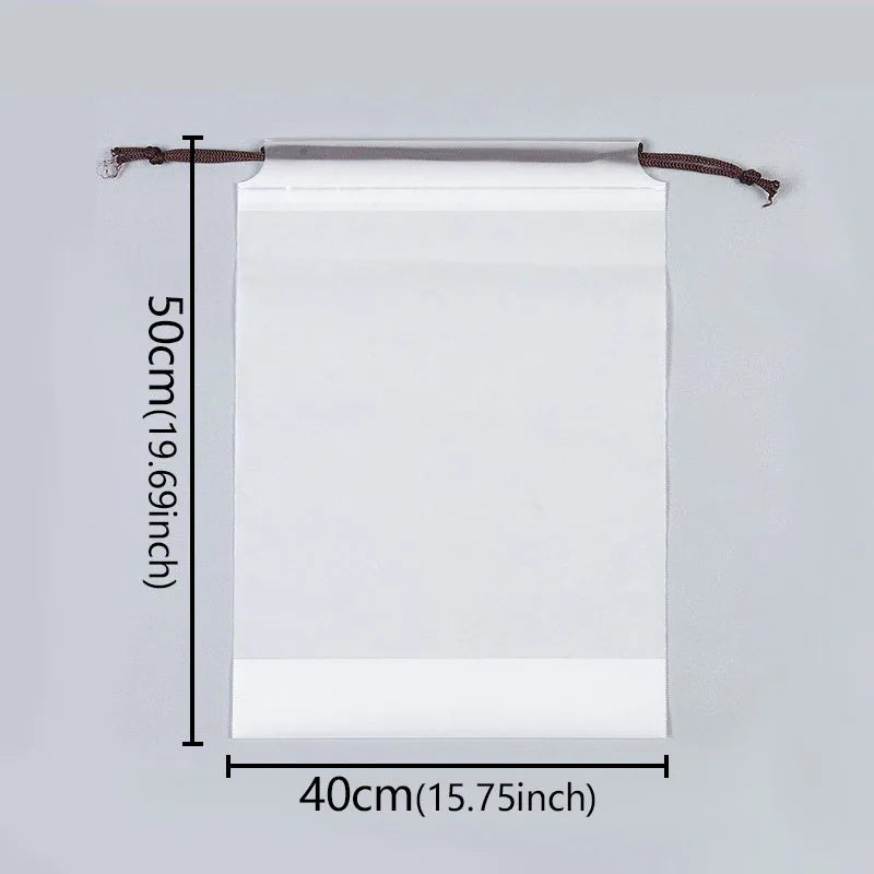 5/10/20pcs Transparent Frosted Drawstring Portable Travel Makeup Pocket Shoes Clothes Dustproof Waterproof Grocery Storage Bag