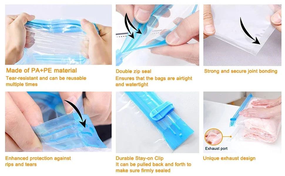 1/3/5pcs Vacuum Bags for Storing Clothes Suitable for Luggage and Essential Travel Compression Bag Clothing Storage Organizer