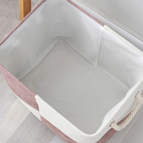 1pc Home Supplies Sundries Sorting Basket Linen Large Capacity Laundry Basket Foldable Toys Snacks Storage Basket with Handle