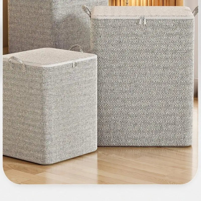 NEW 220L Big Size Clothes Storage Box With Cover Large Laundry Basket Organizer Bag For Baby Foldable