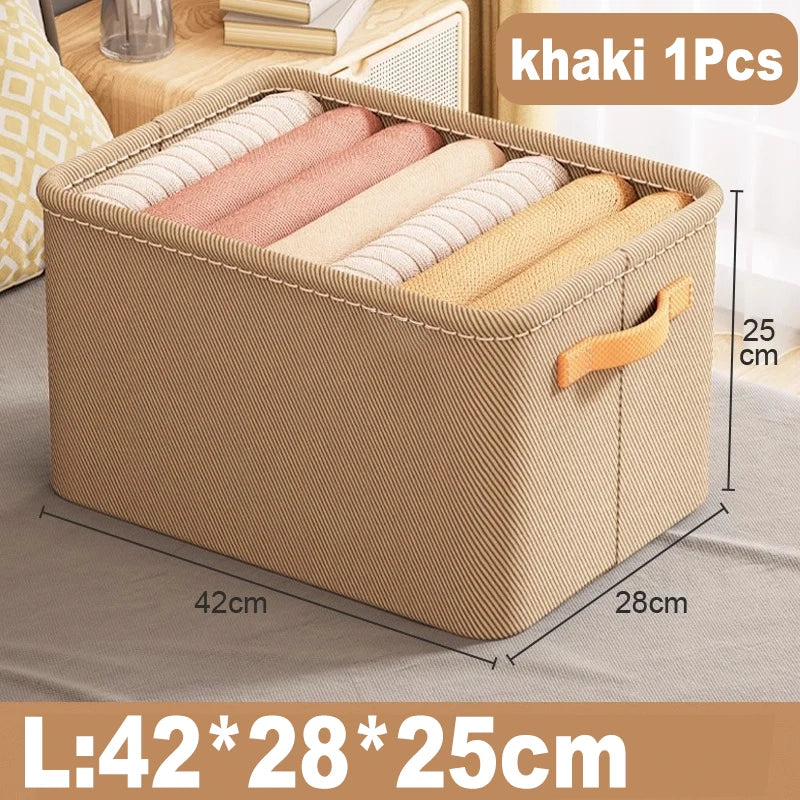 Thickened fabric storage box for clothes and pants, multi-purpose storage basket for dormitories and households,